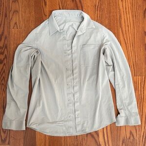 Lululemon Button-Up Beige Dress Shirt Size Large Slim fit